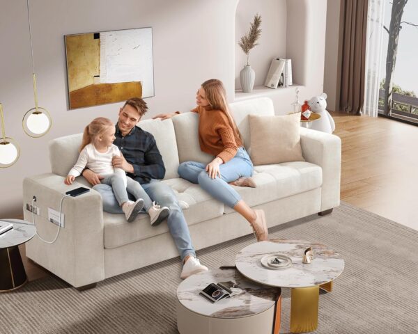 89 Inch Sofa Couch, Modern 3 Seater Couch with Removable Covers