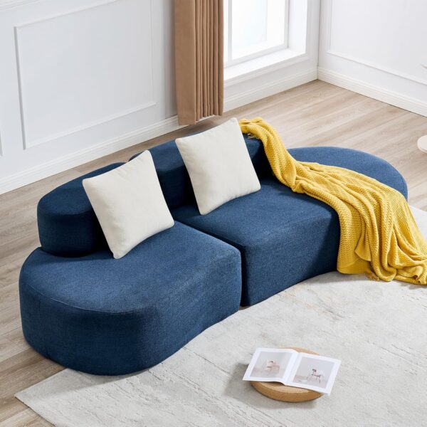 Tribesigns Modern Curved Sofa Couch, 94" Minimalist Contemporary Sofa with 2 Pillows