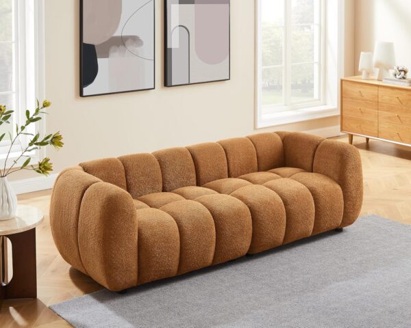 89" Oversized Boucle Sofa Couch, Modern Upholstered Tufted Cloud Couch