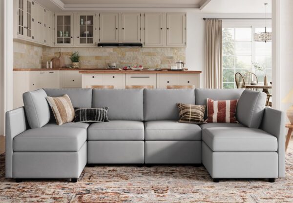 LINSY HOME Modular Sectional Sofa, Convertible U Shaped Sofa Couch with Storage