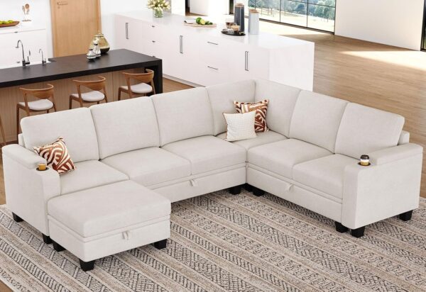 Belffin Chenille Modular Sectional Sofa Convertible L Shaped Corner Couches