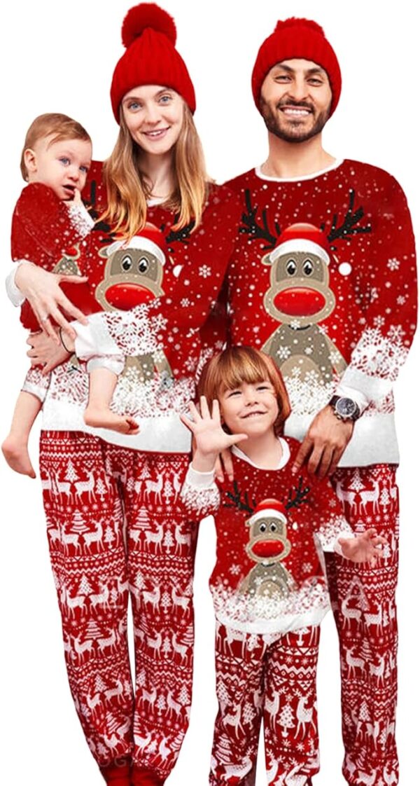 OAKFashion Christmas Family Pajamas Holiday Christma Pajama Family