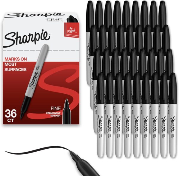 Sharpie Permanent Markers Bulk Set, Fine Tip Markers Set, Markers For Plastic, Metal, Wood