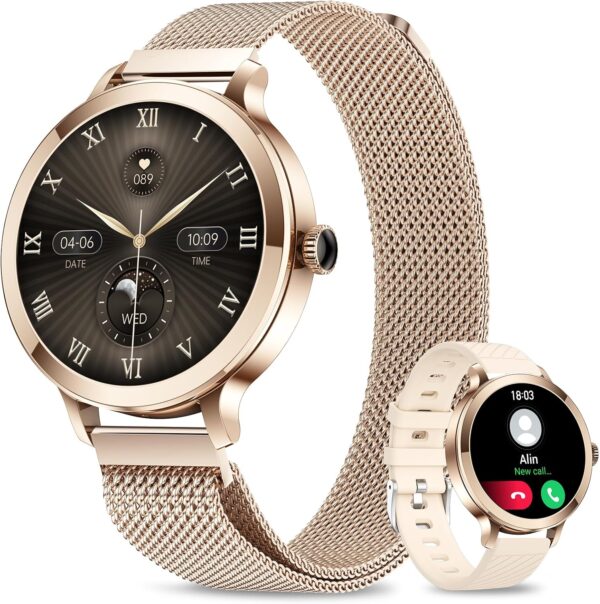 Smart Watches for Women, 1.106" AMOLED Small Screen Smartwatch Answer/Make Call for Android iOS Phones