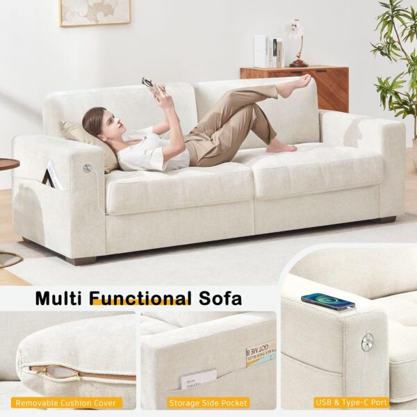 Hanherry 89" Sofa for Living Room, Modern Comfy Sofa with Medium Firm Seat Cushion, Removable Cover