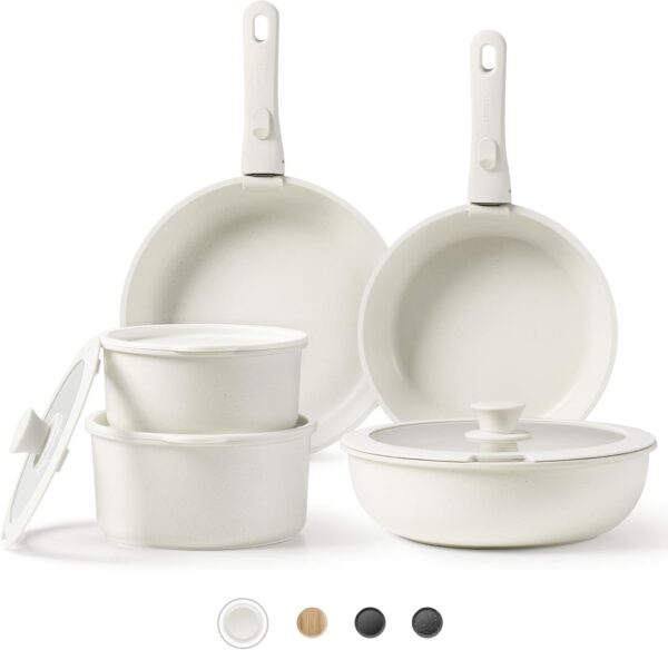 CAROTE Pots and Pans Set Non Stick, Cookware Sets, 11pcs Kitchen Set