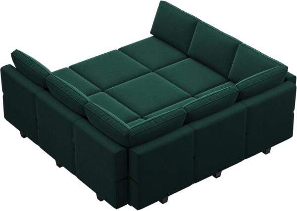 Belffin Modular Sectional Sofa with Ottomans Velvet Reversible Sleeper Sectional Sofa - Image 4