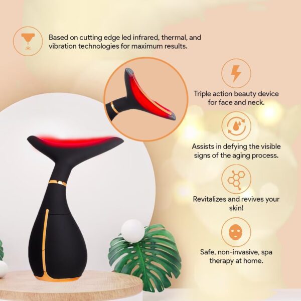 GLO24K Red Light Beauty Device for Face and Neck. Based on Triple Action L E D - Image 4