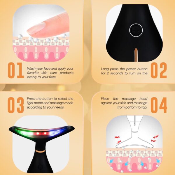 GLO24K Red Light Beauty Device for Face and Neck. Based on Triple Action L E D - Image 5