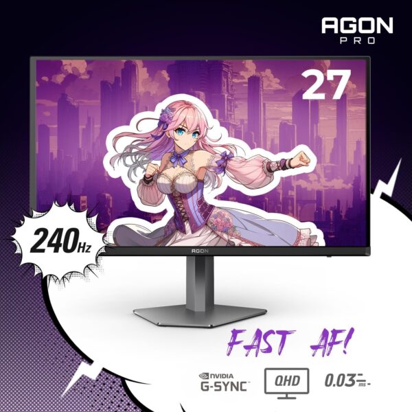 AOC Agon PRO AG276QZD2 27" OLED Tournament Gaming Monitor 2560x1440, 240Hz 0.03ms - Image 4