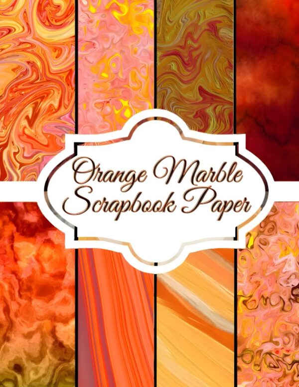 Orange Marble Scrapbook Paper