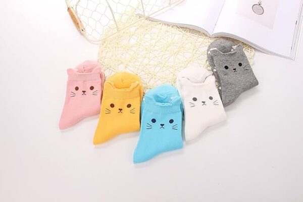 Jeasona Women's Cat Socks Cat Gifts Cute Animal Socks Dog Owl Gifts for Women - Image 3