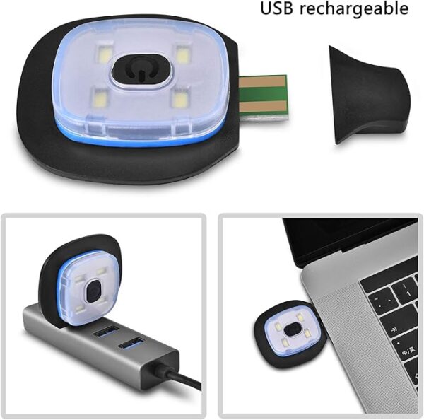Etsfmoa Unisex Beanie with The Light Gifts for Men Dad Father USB Rechargeable Caps - Image 2