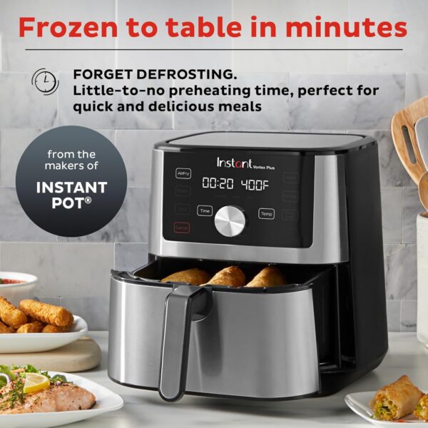 Instant Pot Vortex Plus 4QT Air Fryer, Custom Program Options, 6-in-1 Functions Crisps, Broils, Roasts, Dehydrates, Bakes - Image 2