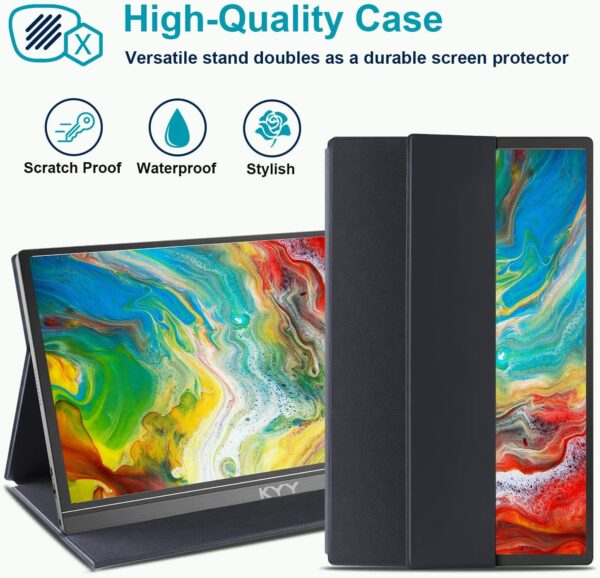 KYY Portable Monitor 15.6inch 1080P FHD USB-C, HDMI Computer Display HDR IPS Gaming Monitor - Image 4