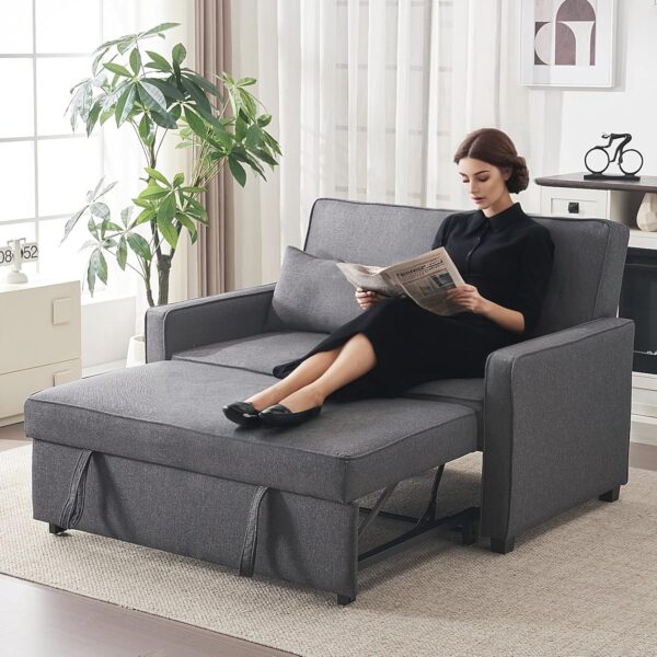 Furnimart Convertible Sleeper Sofa Bed, 53 Inches 3-in-1 Futon Sofa Bed - Image 4