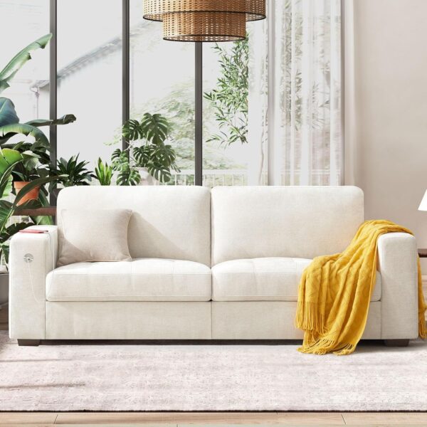 Hanherry 89" Sofa for Living Room, Modern Comfy Sofa with Medium Firm Seat Cushion, Removable Cover - Image 2