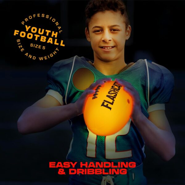 Light Up Youth Football - Glow in the Dark Ball