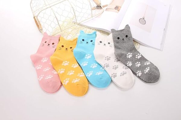 Jeasona Women's Cat Socks Cat Gifts Cute Animal Socks Dog Owl Gifts for Women - Image 4