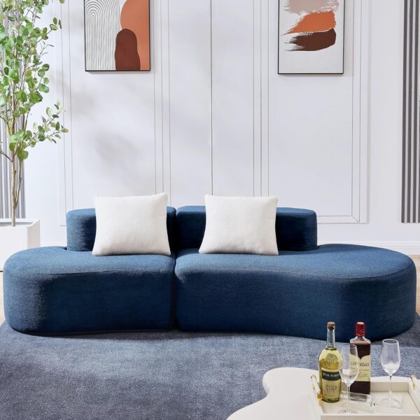 Tribesigns Modern Curved Sofa Couch, 94" Minimalist Contemporary Sofa with 2 Pillows - Image 2