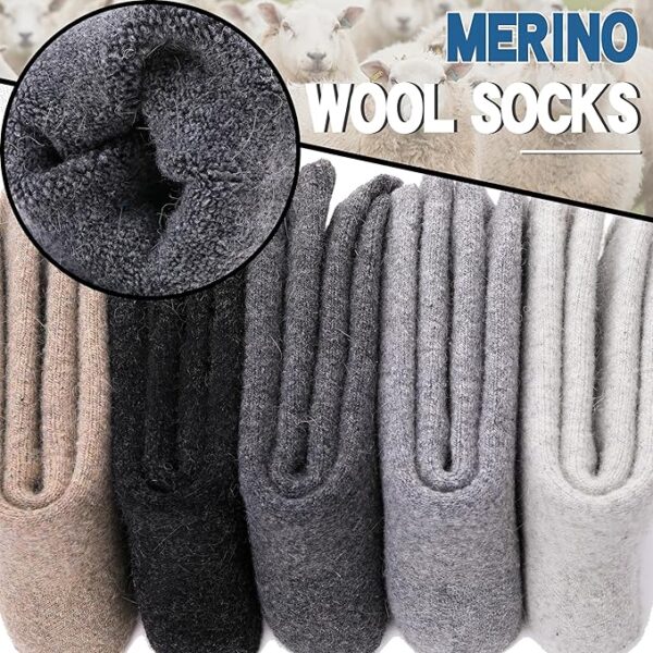 EBMORE 5 Pairs Womens Merino Wool Thermal Socks - Image 4