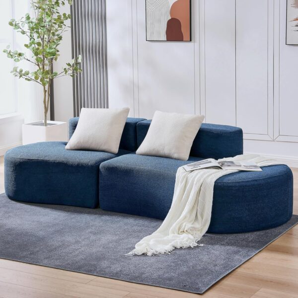 Tribesigns Modern Curved Sofa Couch, 94" Minimalist Contemporary Sofa with 2 Pillows - Image 4