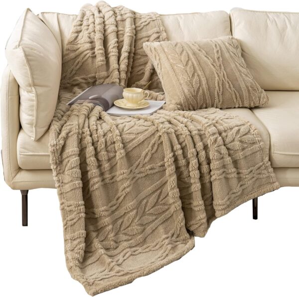 YUSOKI Sherpa Throw Blanket-3D Stylish Design Super Soft Fuzzy Cozy Warm Blanket Thick Plush Fluffy Furry Blankets
