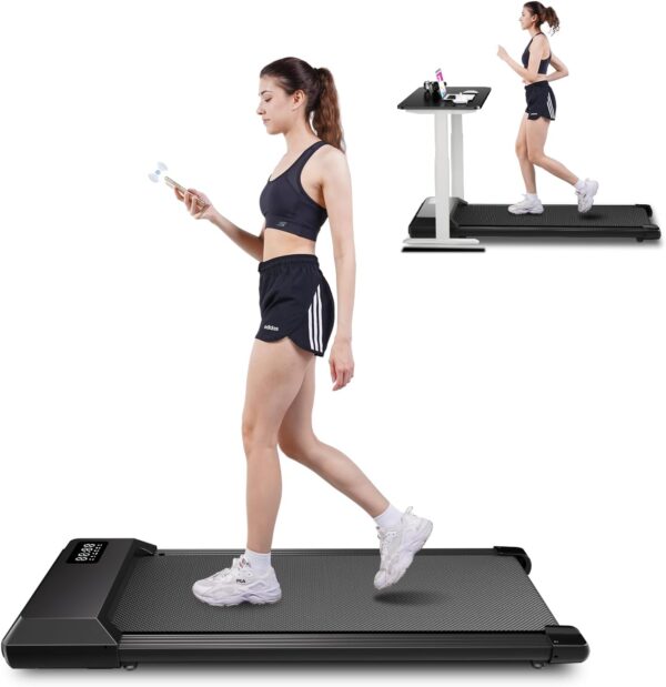 SupeRun Walking Pad, Under Desk Treadmill, 3 in 1 Portable Treadmill with Remote Control LED Display
