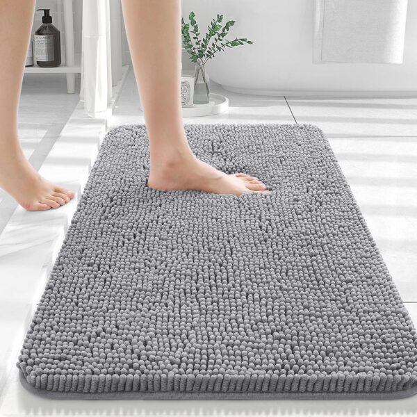 OLANLY Bathroom Rugs 30x20, Extra Soft Absorbent Chenille Bath Rugs, Rubber Backing Quick Dry, Machine Washable Bath Mats for Bathroom