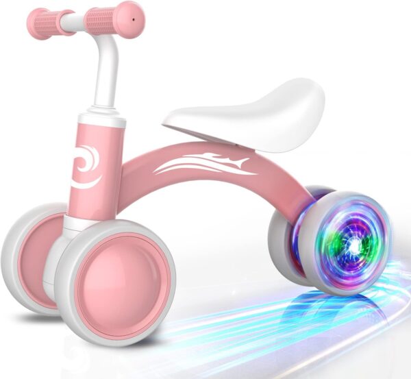 Colorful Lighting Baby Balance Bike Toys for 1 Year Old Girl Gifts