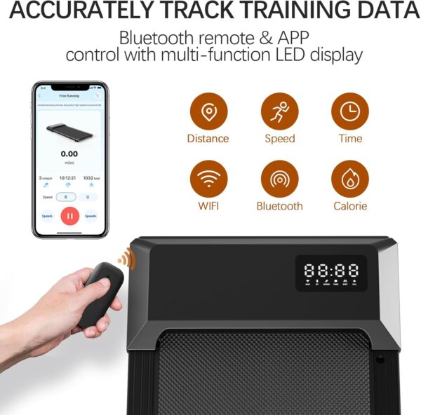 SupeRun Walking Pad, Under Desk Treadmill, 3 in 1 Portable Treadmill with Remote Control LED Display - Image 2