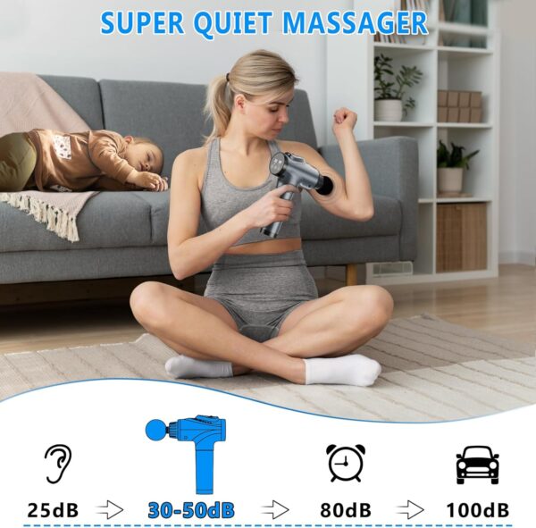 Massage Gun, Muscle Massage Gun for Athletes Handheld Electric Deep Tissue Back Massager - Image 4