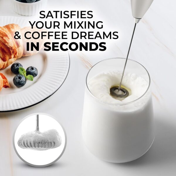Zulay Powerful Milk Frother for Coffee with Upgraded Titanium Motor - Handheld Frother Electric Whisk, Milk Foamer - Image 2