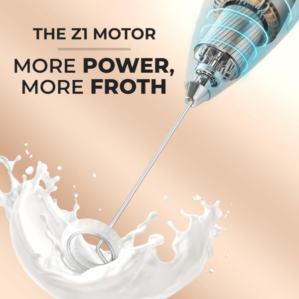 Zulay Powerful Milk Frother for Coffee with Upgraded Titanium Motor - Handheld Frother Electric Whisk, Milk Foamer - Image 3