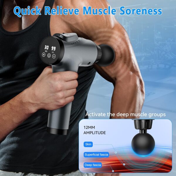 Massage Gun, Muscle Massage Gun for Athletes Handheld Electric Deep Tissue Back Massager - Image 5