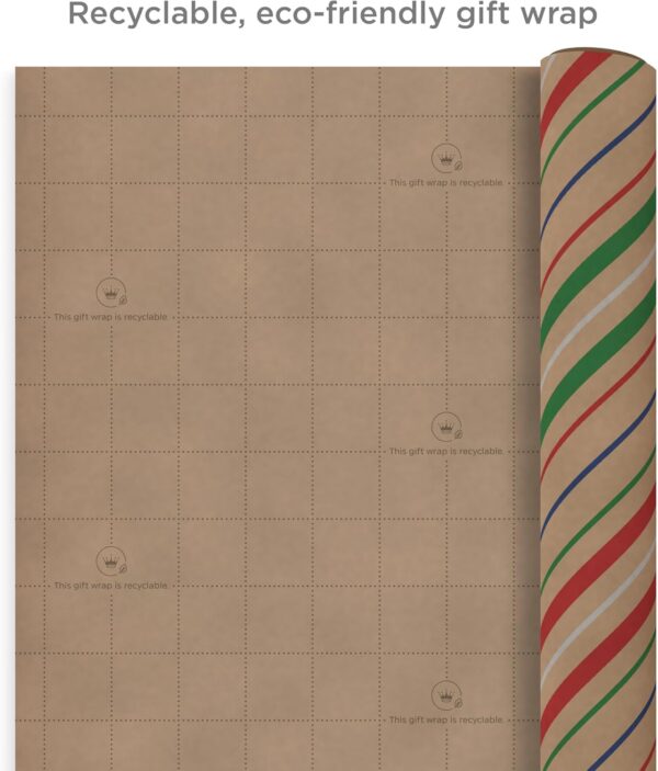 Hallmark Recyclable Christmas Wrapping Paper for Kids with Cut Lines on Reverse - Image 2