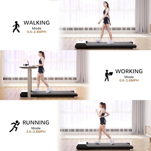 SupeRun Walking Pad, Under Desk Treadmill, 3 in 1 Portable Treadmill with Remote Control LED Display - Image 3