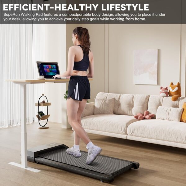 SupeRun Walking Pad, Under Desk Treadmill, 3 in 1 Portable Treadmill with Remote Control LED Display - Image 5
