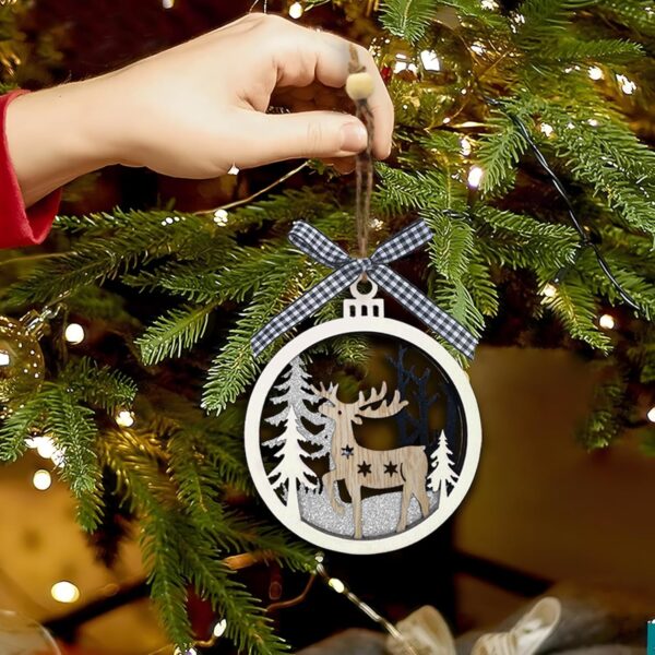 6pcs Christmas Farmhouse Rustic Ornaments Set for Christmas Tree - Image 3