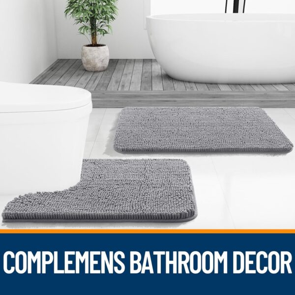 OLANLY Bathroom Rugs 30x20, Extra Soft Absorbent Chenille Bath Rugs, Rubber Backing Quick Dry, Machine Washable Bath Mats for Bathroom - Image 4