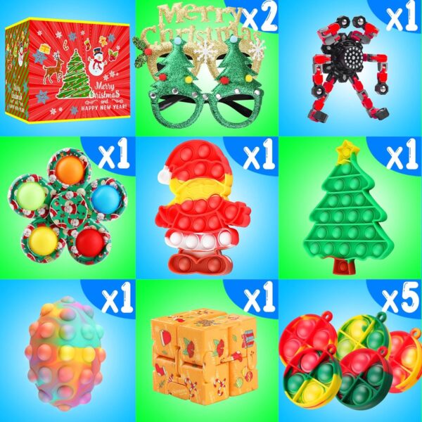 Fidget Toys Set, 120 Pack Christmas Party Favors Keychain Its for Kids Adults - Image 4