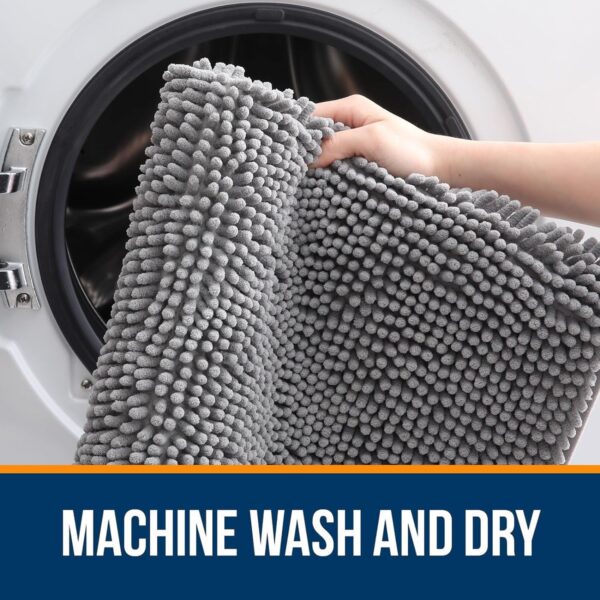 OLANLY Bathroom Rugs 30x20, Extra Soft Absorbent Chenille Bath Rugs, Rubber Backing Quick Dry, Machine Washable Bath Mats for Bathroom - Image 2