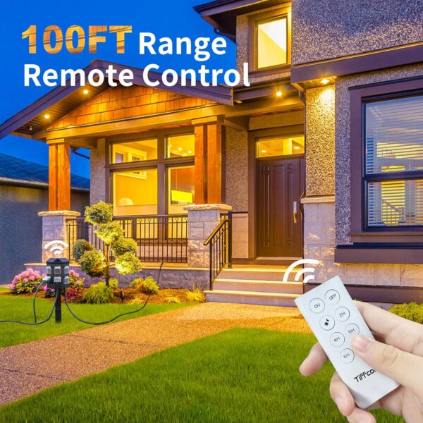 Outdoor Power Stake Timer, 100FT Remote Control, Dusk to Dawn Christmas Light Timer - Image 2