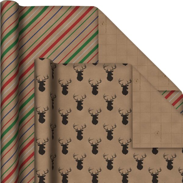 Hallmark Recyclable Christmas Wrapping Paper for Kids with Cut Lines on Reverse - Image 4