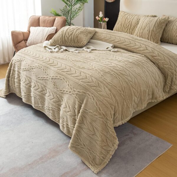 YUSOKI Sherpa Throw Blanket-3D Stylish Design Super Soft Fuzzy Cozy Warm Blanket Thick Plush Fluffy Furry Blankets - Image 5