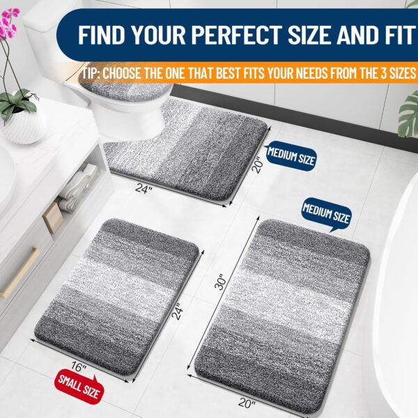 OLANLY Bathroom Rugs Mat 30x20, Extra Soft and Absorbent Microfiber Bath Rugs, Non-Slip Plush Shaggy Bath Carpet - Image 4