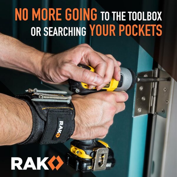 RAK Magnetic Wristband for Holding Screws, Nails and Drill Bits for Men - Image 4